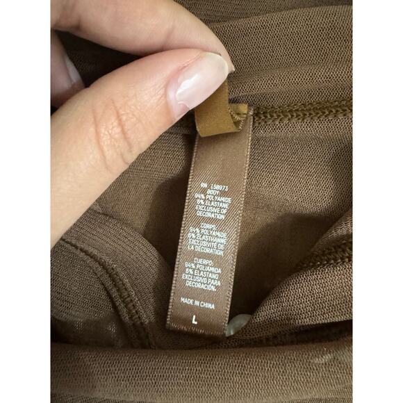 Skims size large fits medium hoodie light sweater jasper brown mesh used lightly - Picture 6 of 7